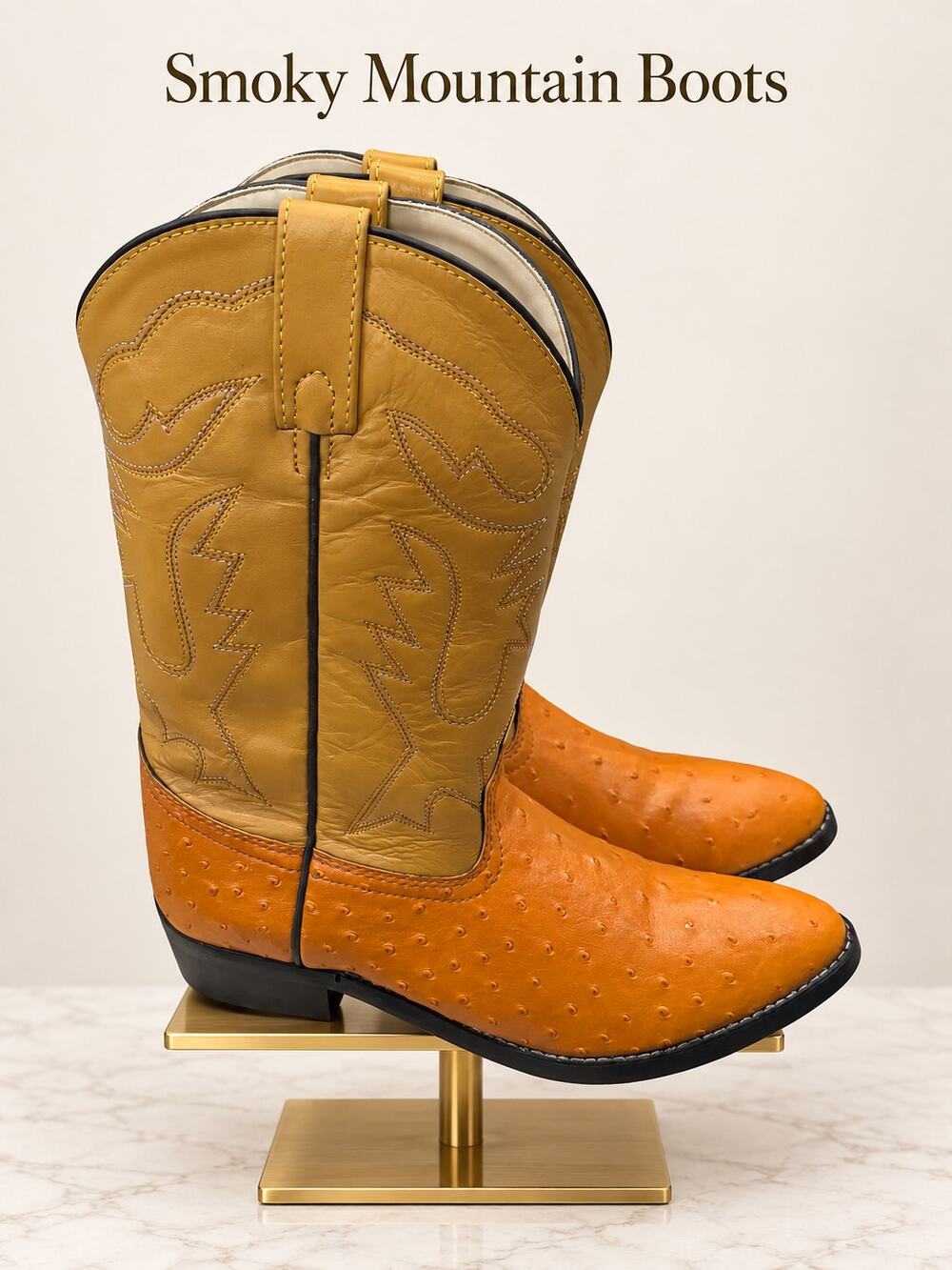 Smoky Mountain Ostrich Print Western Cowboy Boots Women’s Size 7